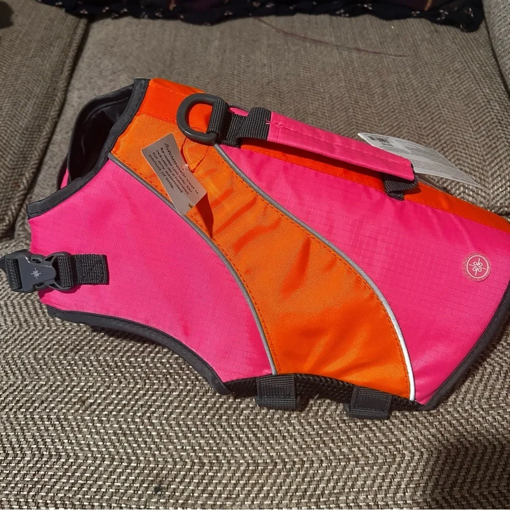 NWT Good2Go Dog Life Jacket Small Pink Orange Flotation Vest Safety
